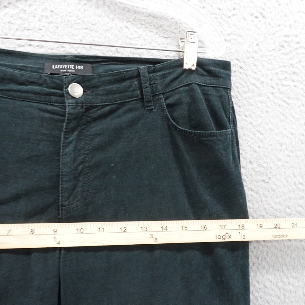 Lafayette 148 Corduroy Flare Pants Size 8 Green Women Soft Mid Rise Stretch - Picture 7 of 13